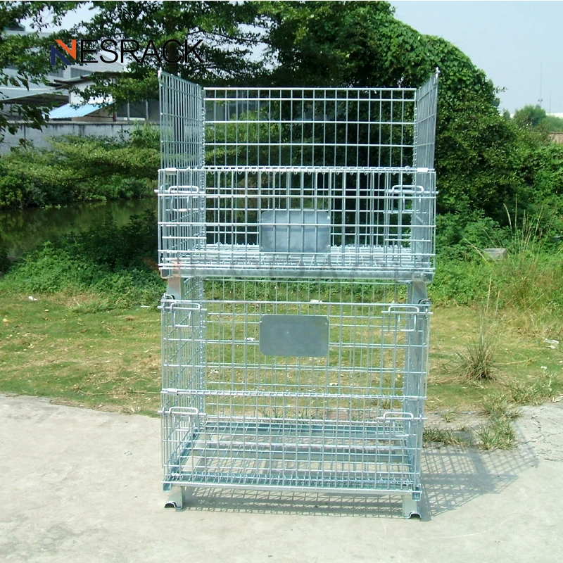 Best selling warehouse stacking wire mesh pallet storage cage