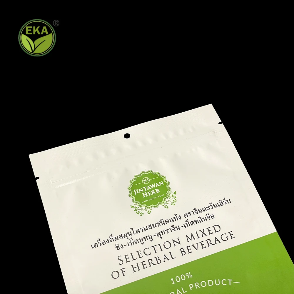 Factory custom unique tea packages three side seal packaging  food grade tea coffee beverage plastic bags