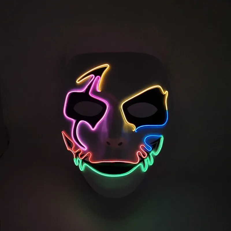 Glowing Halloween Masks For Sale 5 Colors Lighted Cute Halloween Masks Light Up Scary Cool Halloween Masks For Costume Cosplay