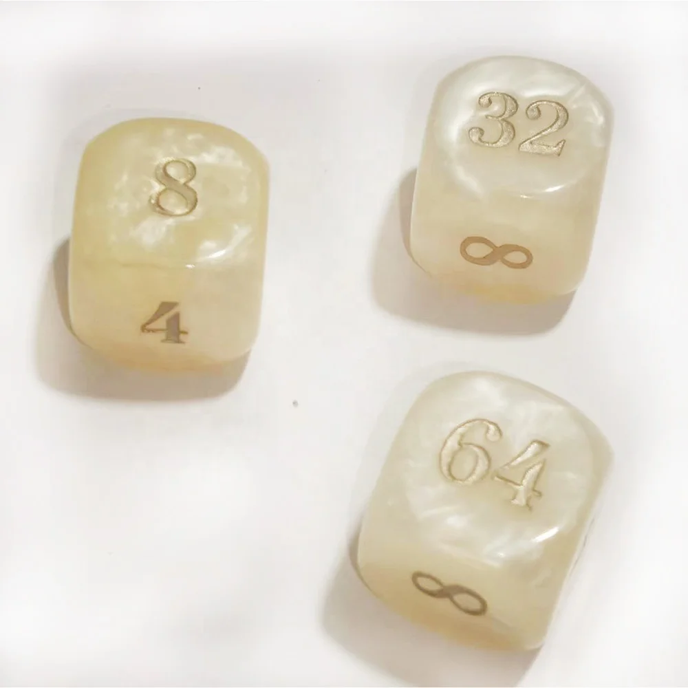 Chess Dice Set 12 D6 16Mm Dice Black with White backgammon board game dices