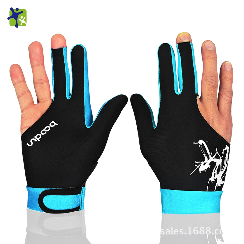 
 Wholesale Top Quality Colorful 3 Fingers Billiard Pool-Gloves Open Finger Snooker-Gloves with smooth spandex motorcycle gloves  
