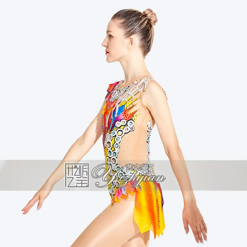 YIZHIJIAN  Hot-Sale Rhythmic Gymnastics Leotard Competitive Dance Fabric Dress Latin for Girl Ballet Spandex Leotards