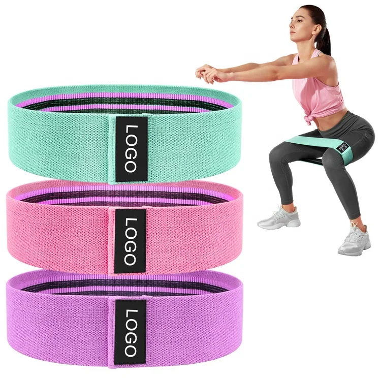 
Factory Wholesale Custom Logo Elastic Exercise Fabric Resistance Bands Fitness Booty Bands Resistance Band Set 