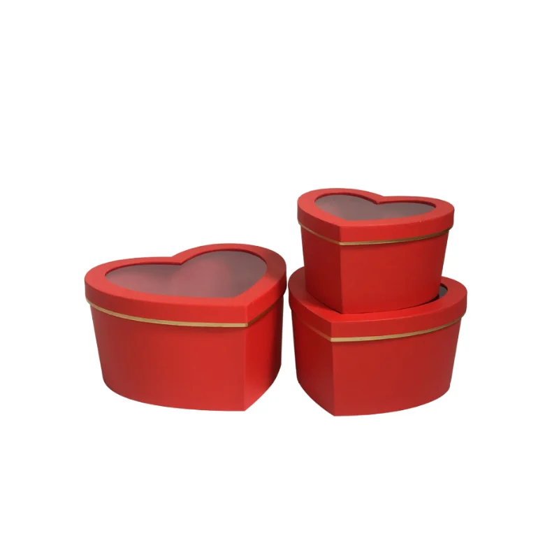 Креативная коробка для цветов в форме сердца с окошком, прозрачная подарочная коробка в форме сердца