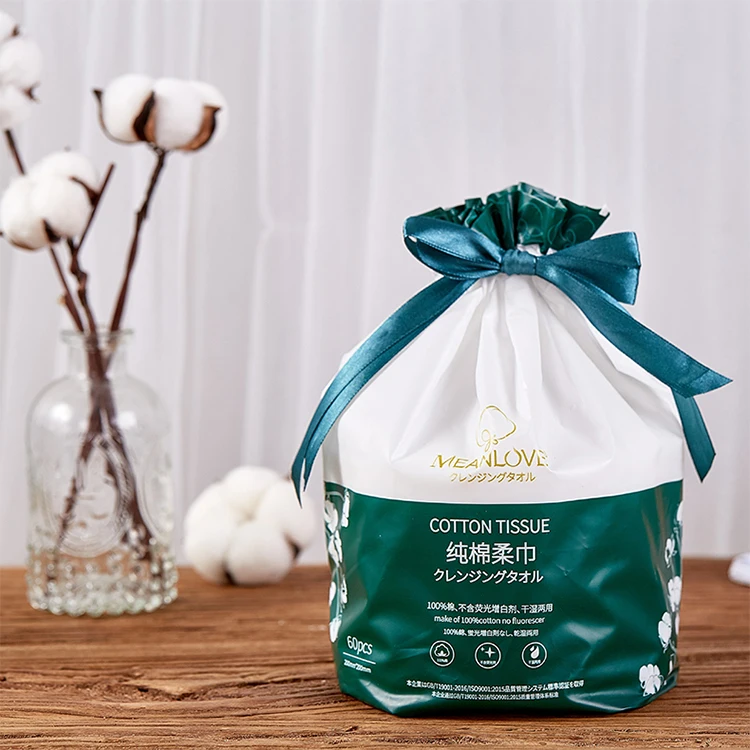 Silky feeling barber shop makeup biodegradable disposable facial cotton tissue face cleansing tissues towel