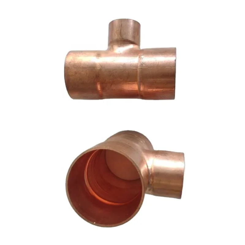 Factory Wholesale Tee Copper Fitting 3 Way Welding Joint 1/2 Inch ID for HVAC Air Conditioner Connector