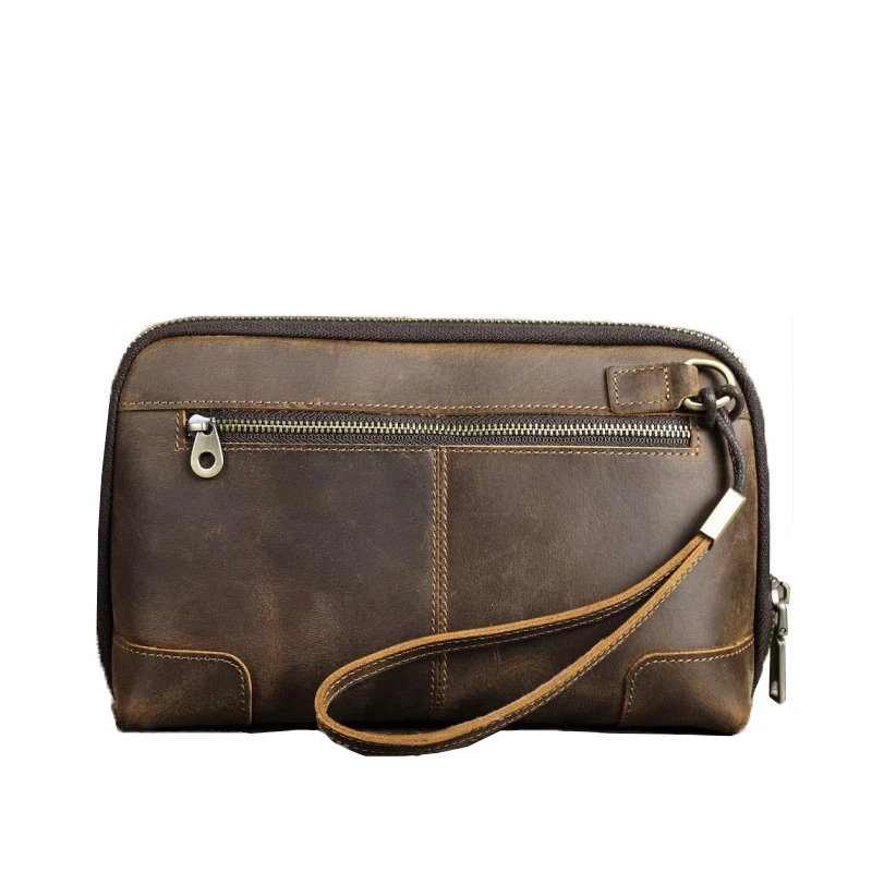 Factory Earphone Data Cable Protective Cover Outdoor PU Leather Travel Storage Anti-drop Zipper Bag Custom Logo with Strap