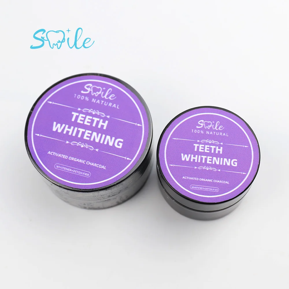 Wholesale Custom Logo Organic Bamboo charcoal activated Teeth Whitening Powder Mint