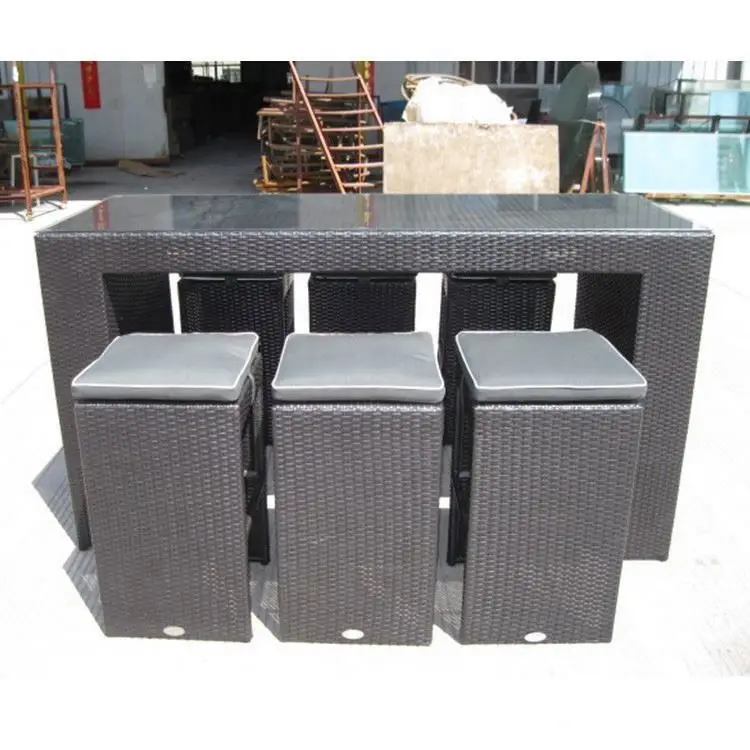 Yinzhou Living Bars Bistro Table And Chair Outdoor Furniture Rattan Bar Set