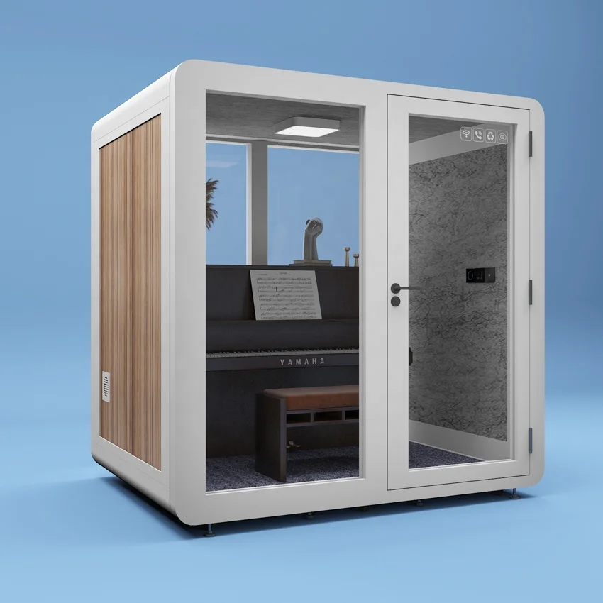 OEM custom soundproof phone booth meeting pod indoor 4 seat modular working pod office phone pod for private call and meeting