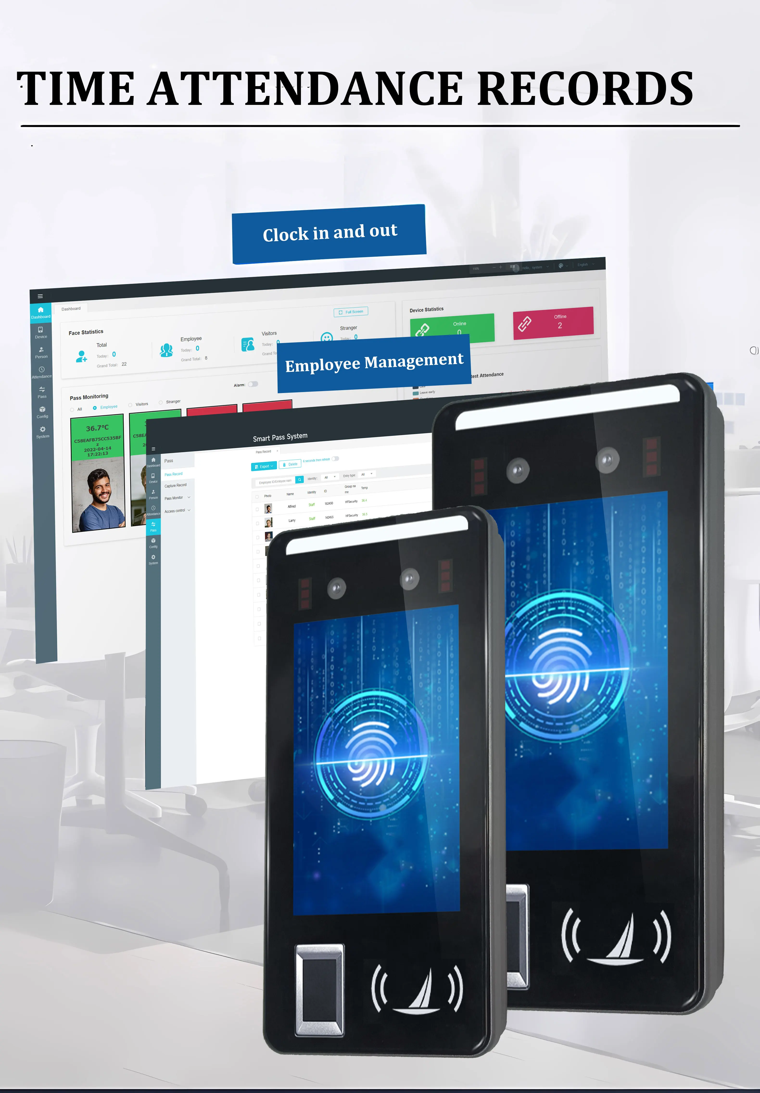 HFSecurity FR05 Android программное обеспечение управления доступом облако SDK распознавание лица время посещения со школьным автобусом
