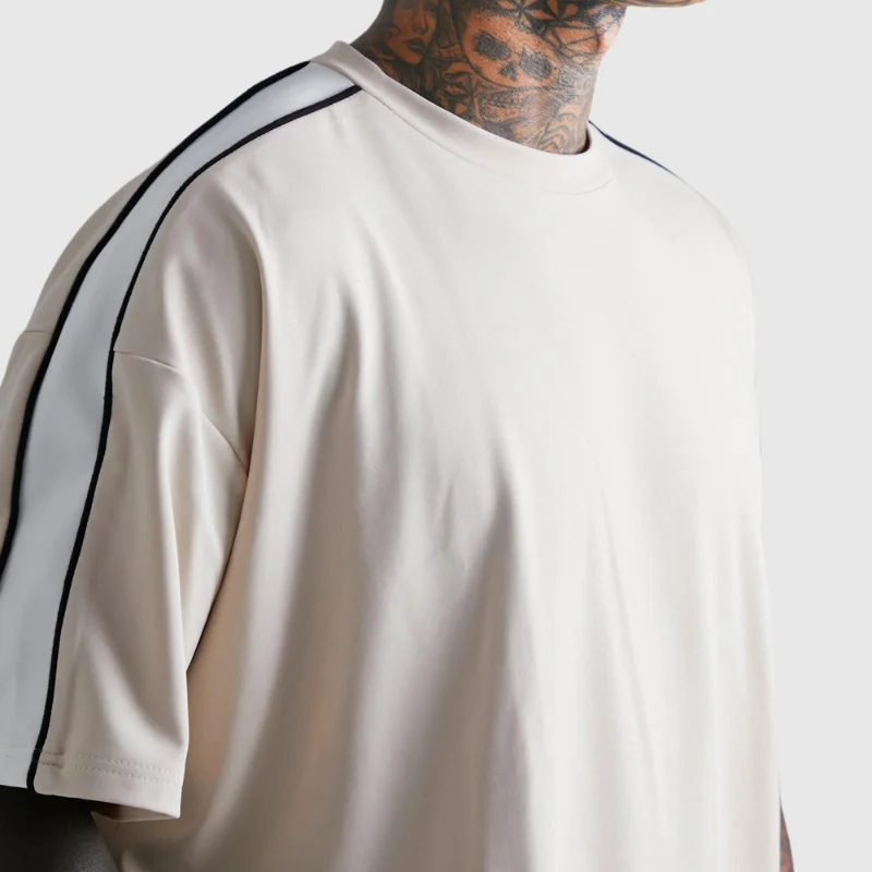 Top Quality Men 100% Cotton Oversized Striped T Shirt Custom Logo Big and Tall T Shirts Dropped Shoulder Tee Shirt