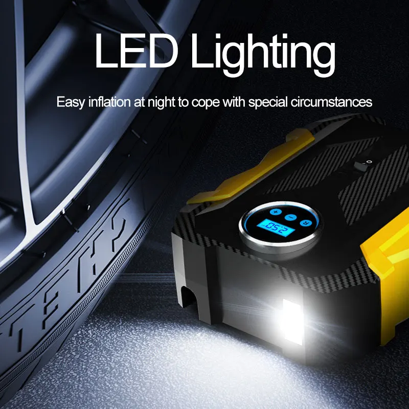 Digital Wireless Rechargeable Car Tyre Inflator 6000mah Tire Compressor Cordless P0ortable Electric Air Pump for Car Tires