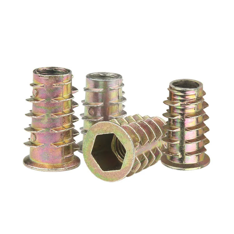Stainless Steel Zinc Din7965 Furniture Threaded Insert Nuts for Fastening Wood Furniture Repair Nuts
