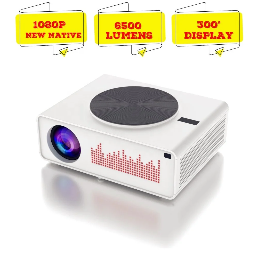 [2020 Amazon Hot Projector] New Design Android 8.0 Native 1080p Full HD 4K LCD LED Portable Home Theater Movie Projector