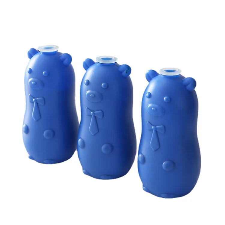 High Quality Cute Bear Liquid Blue Bubble Toilet Cleaner Deodorant 90 Days Toilet Bowl Cleaner Bottle