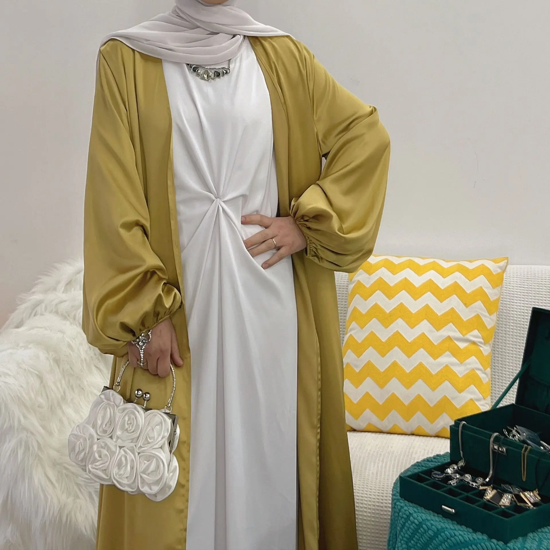 Abaya мусульманские платья мусульманская одежда для женщин хорошо сделанная без рукавов внутреннее платье Дубай