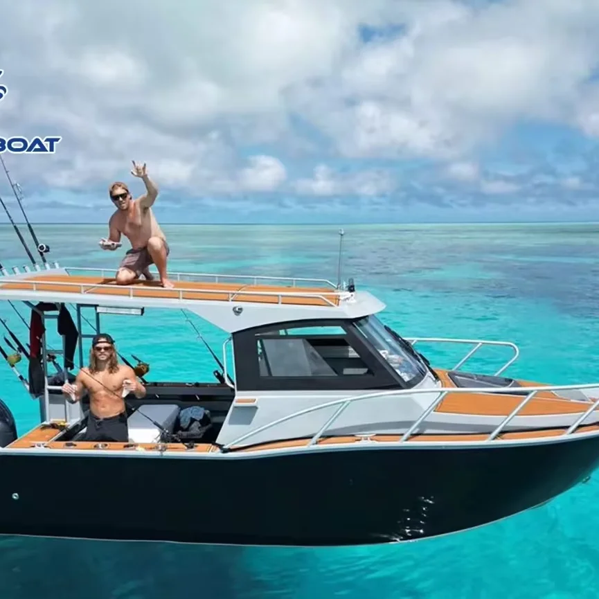 Gospel boat 7.5m Profisher offshore Aluminum Fishing Boat Aluminum Welded Cabin Boat for sale