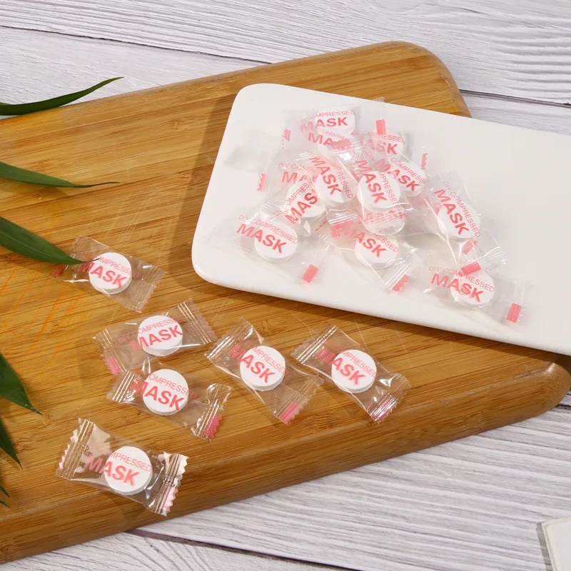 50 Compressed Mask Paper Disposable Breathable Portable DIY Beauty Mask Granules Eco-friendly Cotton Pads Cotton Pad 201 2 Sided