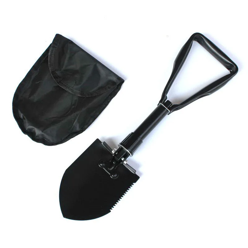 Backpacking Folding Shovel Carbon Steel Foldable Survival Spade with Carry Case