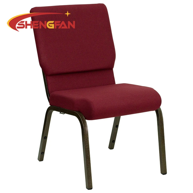 Luxury Stack Pastor Pulpit Church Chairs Metal Interlock Upholstered Seats For Conference Pulpit