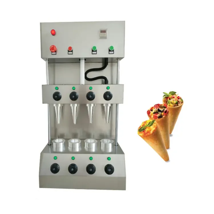 High Productivity Kono 2 Head Pizza Cone Molding Umbrella Pizza Machine