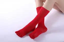 Custom long tube Yoga socks five finger dispensing socks