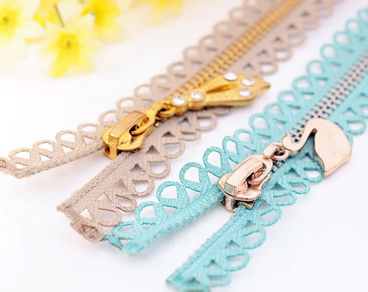 Lace tape metal Zipper