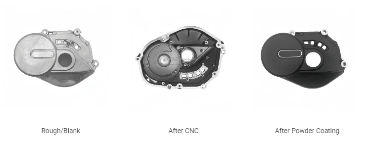 Aluminium Die-Cast Central Motor Cover Electric Bike Mountain Bicycle Mid Drive Motor Powder Custom EBike Motor Cover Services