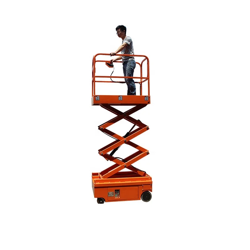 Full Electric Battery Powered 5m 6m 7m Self Propelled Mini Scissor Lift