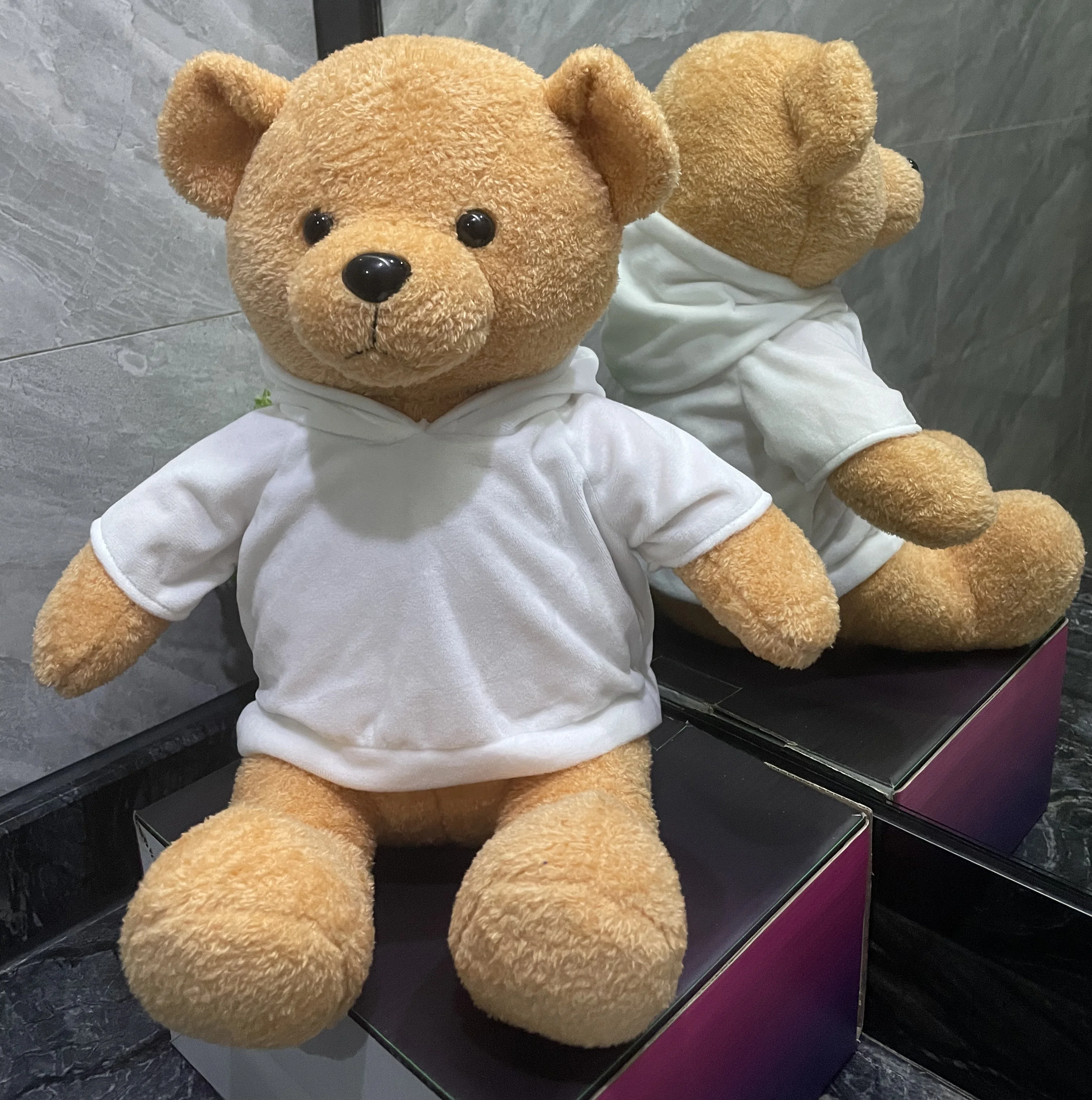 Custom Branded Promotional Teddy Bear Stuffed Animal in T-Shirt Unisex Soft Plush Toy for Kids and Adults