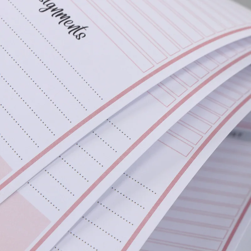 A5 weekly schedule page custom, 6 rings refill pages for planner, insert paper custom