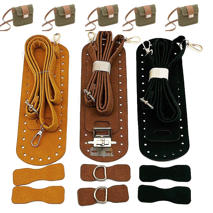 Backpack Making Kits DIY Knitting Crochet Bags Bag Bottom Shaper Pad Insert Cushion Base with Holes Bag Straps Clasps
