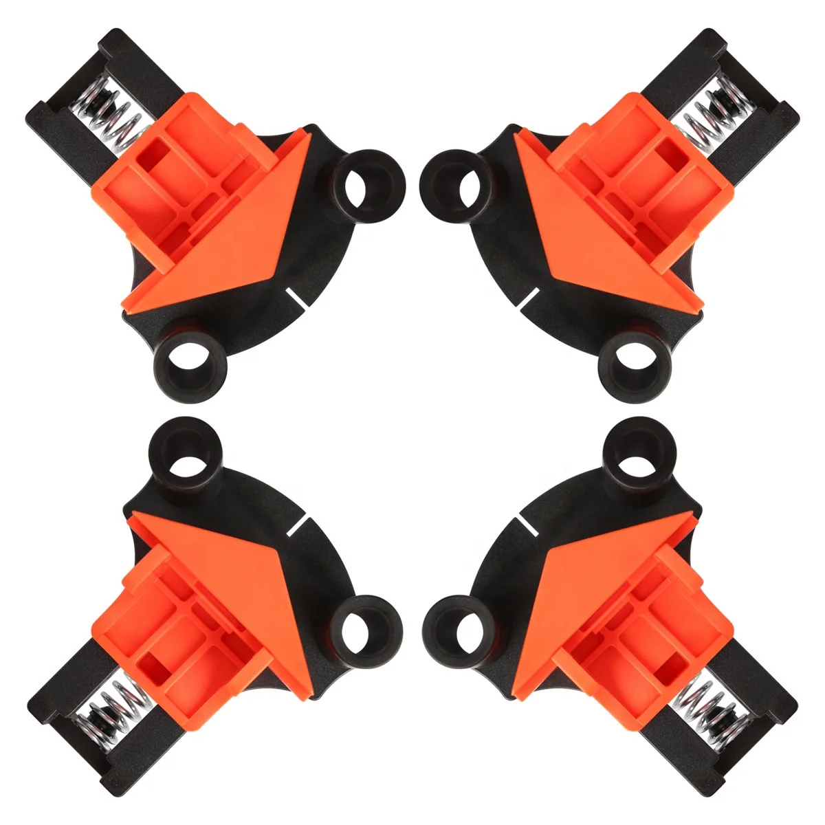 4pcs 90Degree Right Angle Clamp Corner Adjustable Woodworking Spring Clamp Hand Tool DIY Fixing Bar Picture Frame Corner Clip