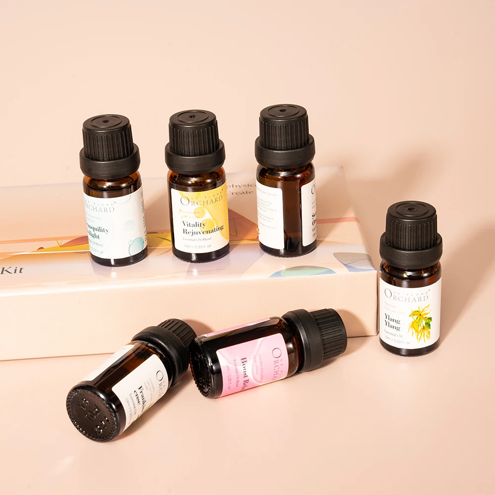 OEM/ODM Private Label Organic Natural 100% Pure Essential Oil Set 10ml 6 pcs fot Body Face Massage and Aromatherapy