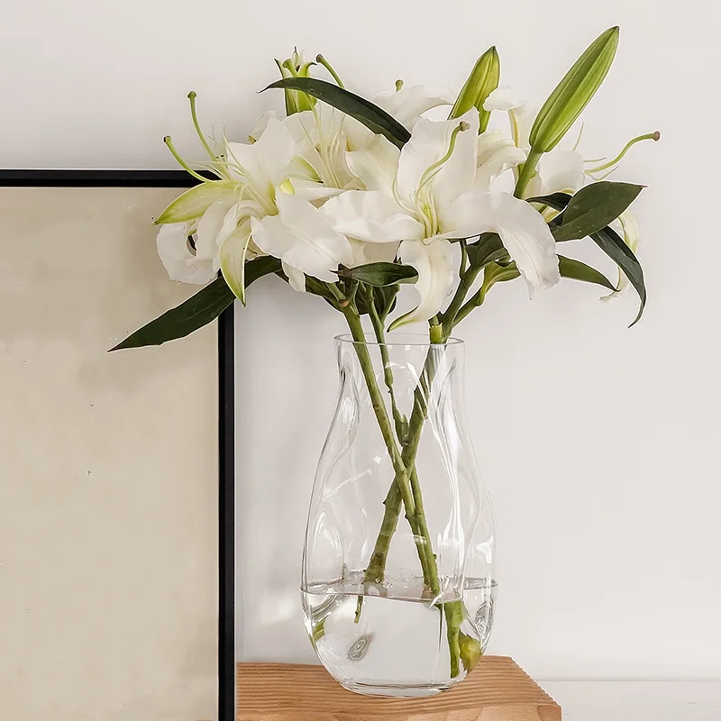 Hot Sales transparent mini crystal clear Glass flower Vase for wedding decor