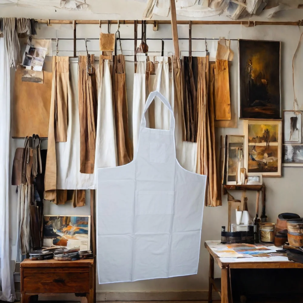 Women Men 100% Cotton Apron BBQ Chef Cooking Artist Water Drop Resistant Canvas Adjustable Kitchen Apron