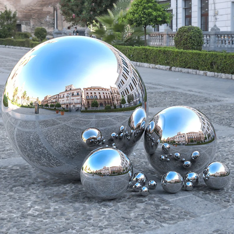 Stainless Steel Gazing Ball,25-500 mm Mirror Polished Hollow Ball Reflective Garden Sphere for Home Garden Ornament Decorations