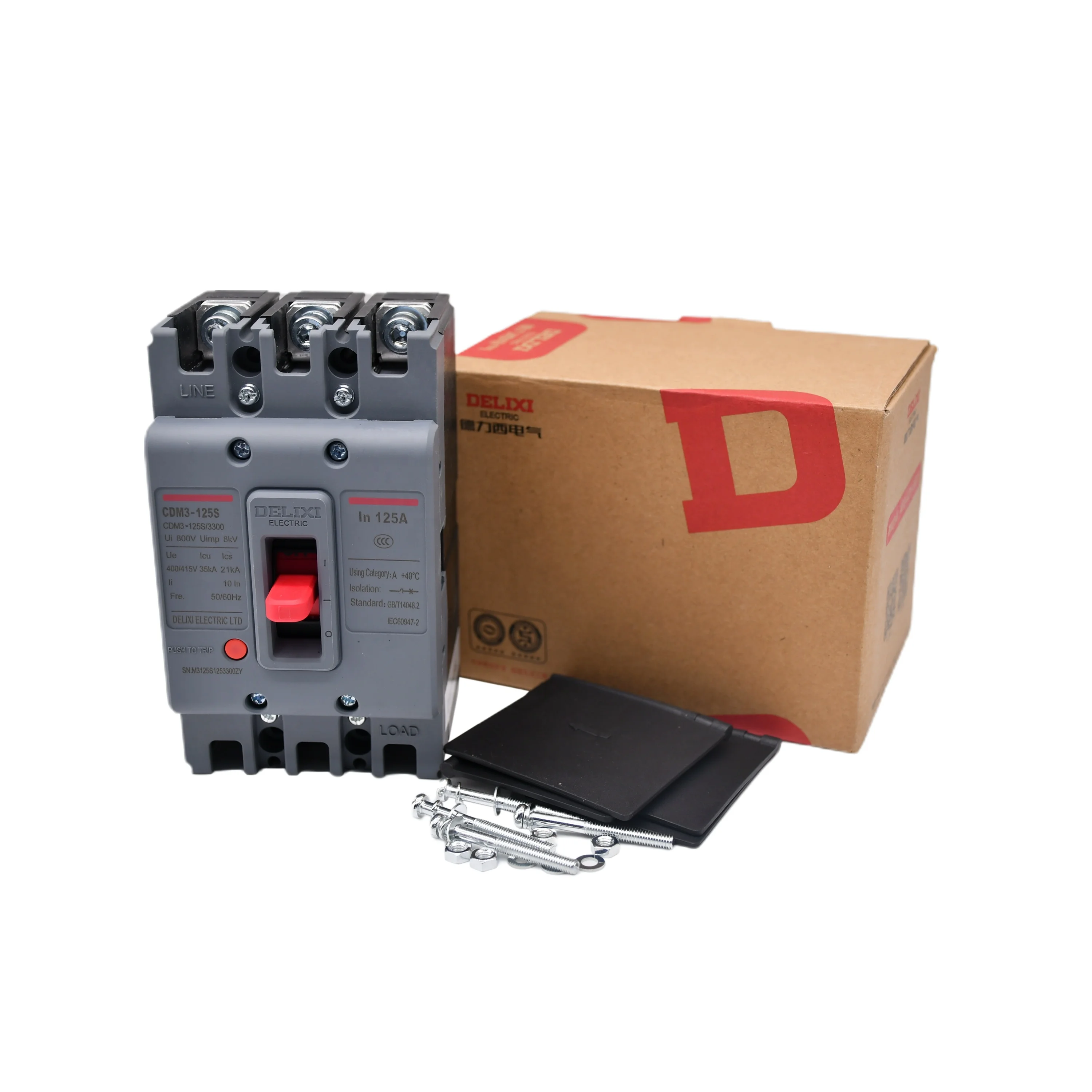 Delixi Brand Hot Sales MCCB AC Breaker 3P4P 40000Times Mechanical Life MCCB Circuit Breakers