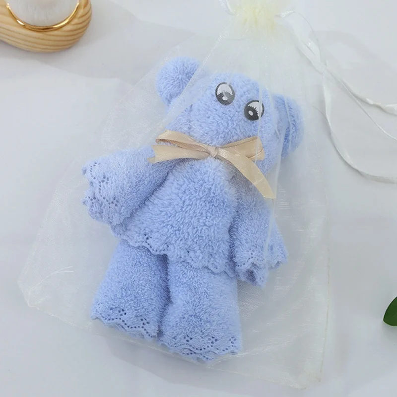 Wedding ceremony with hand gifts Little bear modelling Softness Microfiber Coral Fleece towel