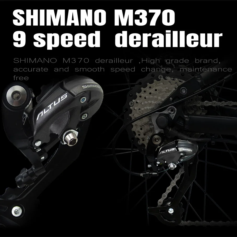 Brand new electric bicycle 9 speed electric snow bike 1000W 48V 14Ah Full suspension SHIMANO dual disc brake fat tire ebike