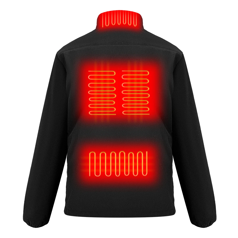 Мужская флисовая мотоциклетная куртка на молнии с подогревом