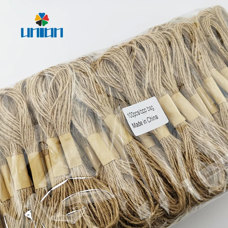 1.5mm natural Jute twine hang tag hemp rope 5meters 10meters packing for retails
