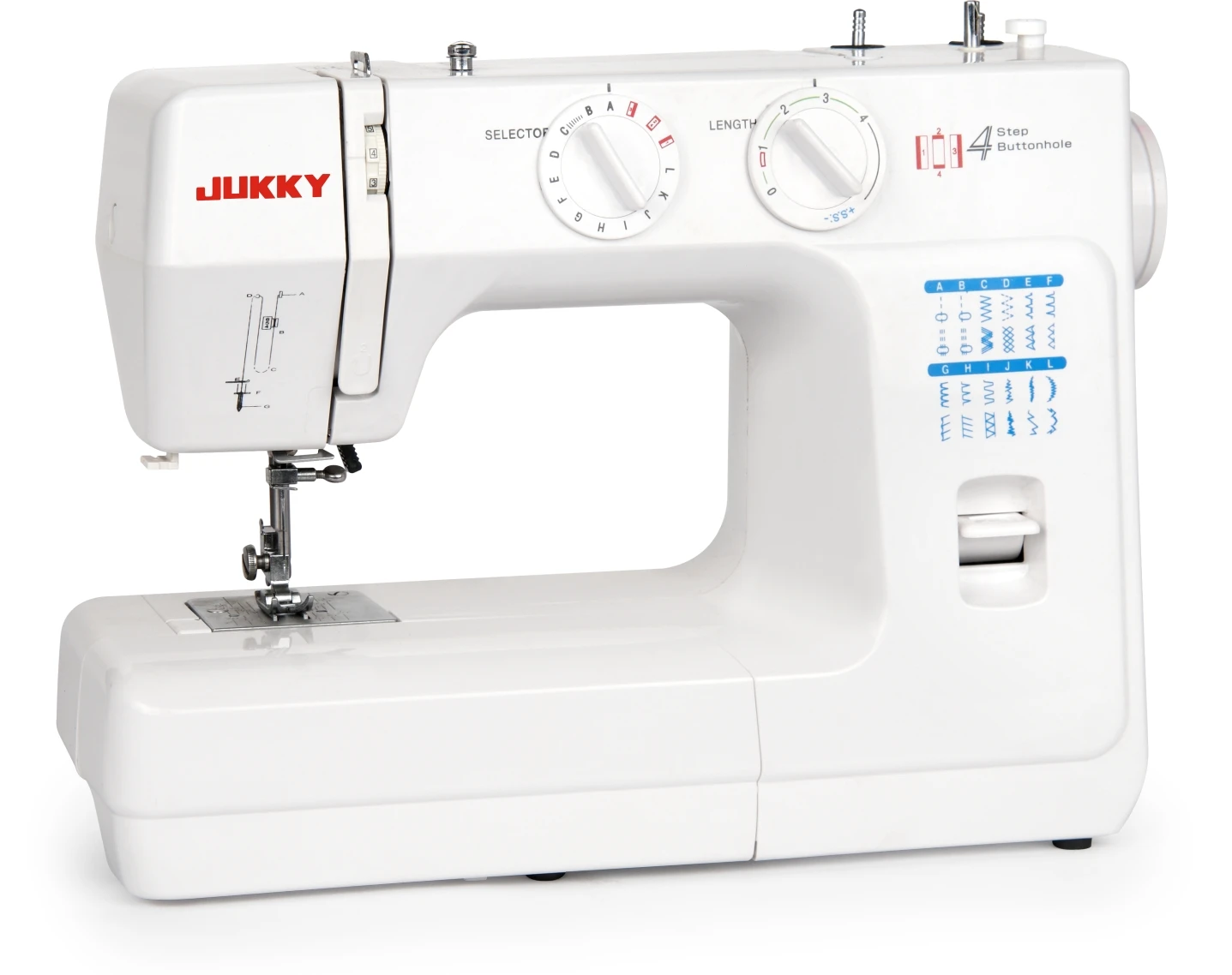 JUKKY 6224 Mini Electric Domestic Household Sewing Machine Easy Zigzag Stitch Manual Automatic Motor Garments Home Use