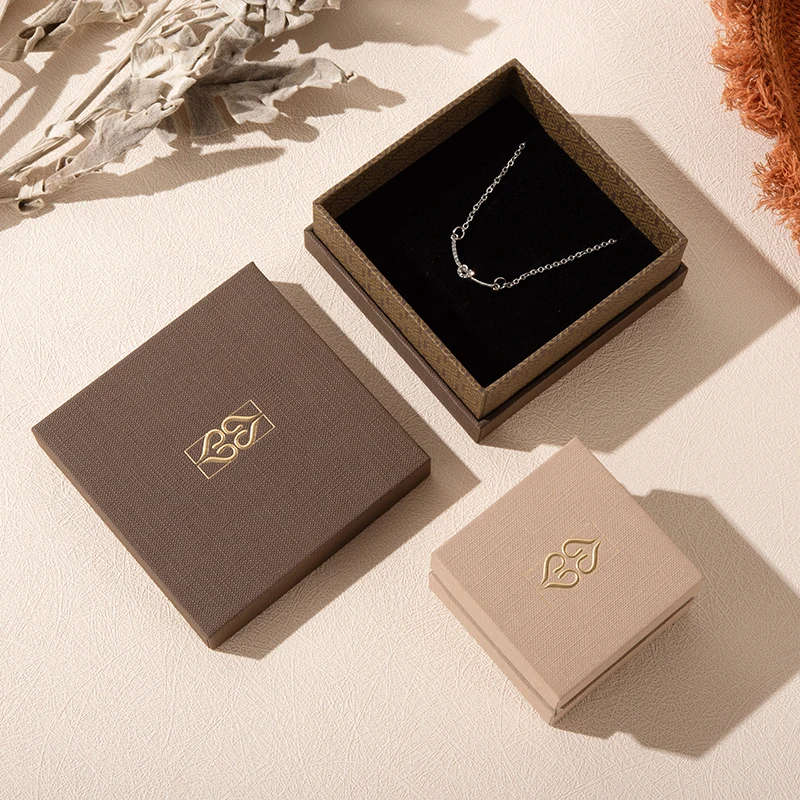 Lionwrapack Custom Logo Printed Slide Paper Earring Necklace Gift Ring Packaging Boxes Jewelry Box Set