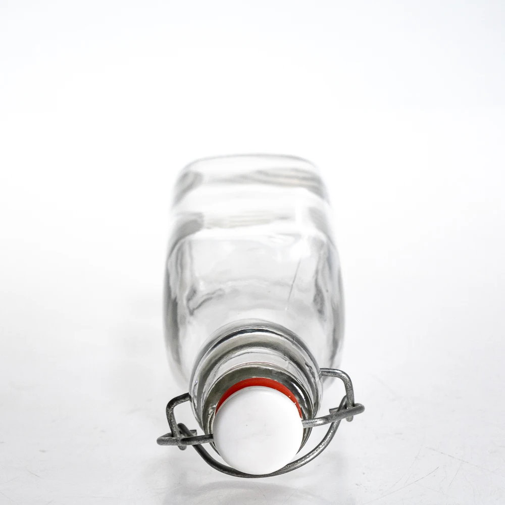 Custom Design Swing Top Liquid Bottle 250ml 500ml 1000ml Beverage Square Glass Beer Bottle