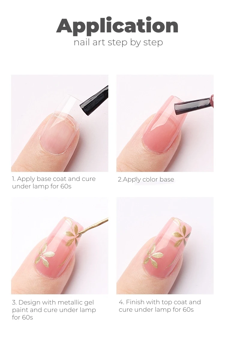 Mybeautynails Оптовая Продажа металлический вкладыш гели краски 6 видов цветов гель для ногтей Nail Art Светоотражающие хром