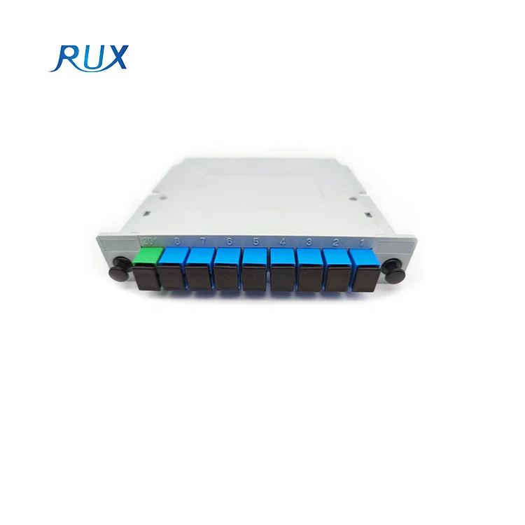 Single Mode Fiber Optic Splitter 1x8 Cassette Type Sc Upc PLC Splitter With Insert Type