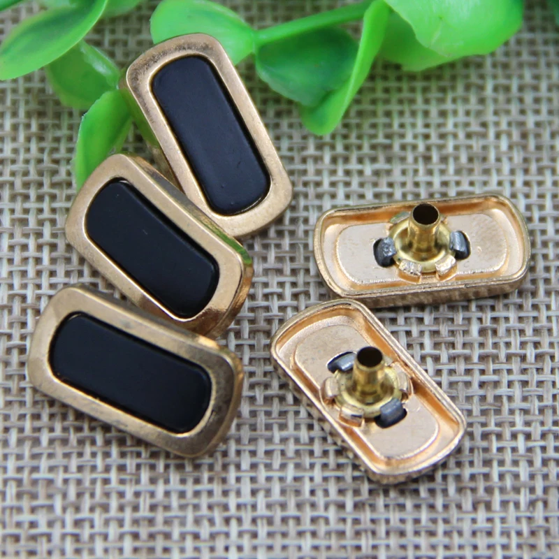 Custom new design rectangle metal alloy snap button press for jacket