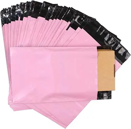 Simple Pink Self Seal Poly Postal Mailing Bag Packaging Delivery Plastic Envelopes for Posting Clothes